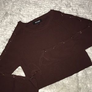 Missguided Lace-Up Sleeved Crop Top💓